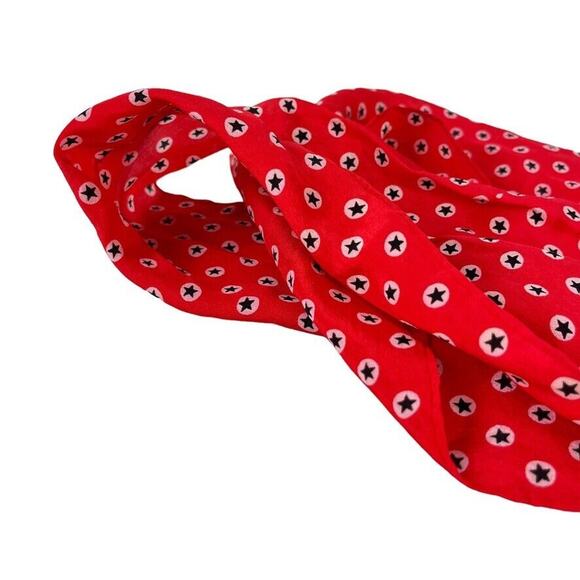 Echo Womens Red White Blue Star Print Scarf Head Wrap Lightweight 50"x5" - Picture 5 of 16